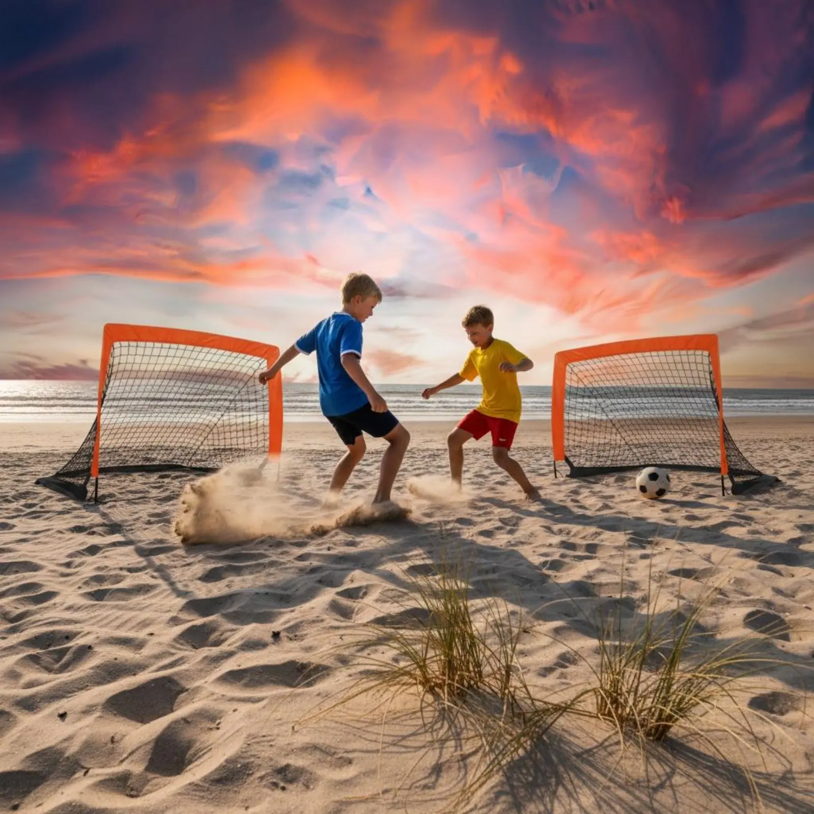 

2 Pieces 4x3 Ft Sports Net Easy Assembly Portable Sports Net Includes Carry Bag Weather-Resistant for Outdoor