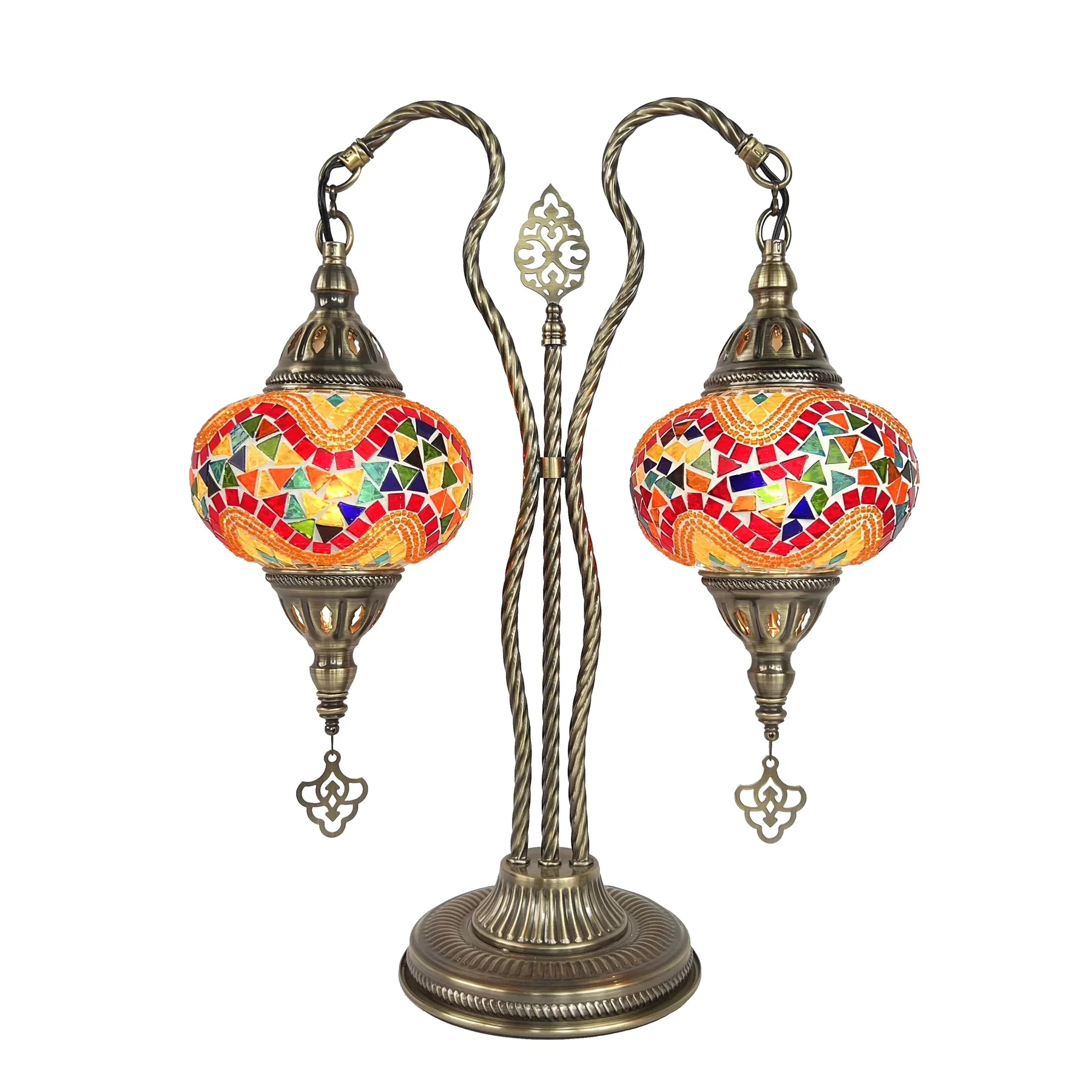 

2023 new Turkish double-necked swan table lamp living room bedroom hotel homestay bar handmade glass table lamp