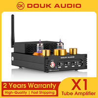 Douk Audio X1 HiFi GE5654 Vacuum Tube Amplifier Bluetooth 5.0 Receiver MM Phono Amp for Home Turntables Power Amp APTX-HD 160W*2