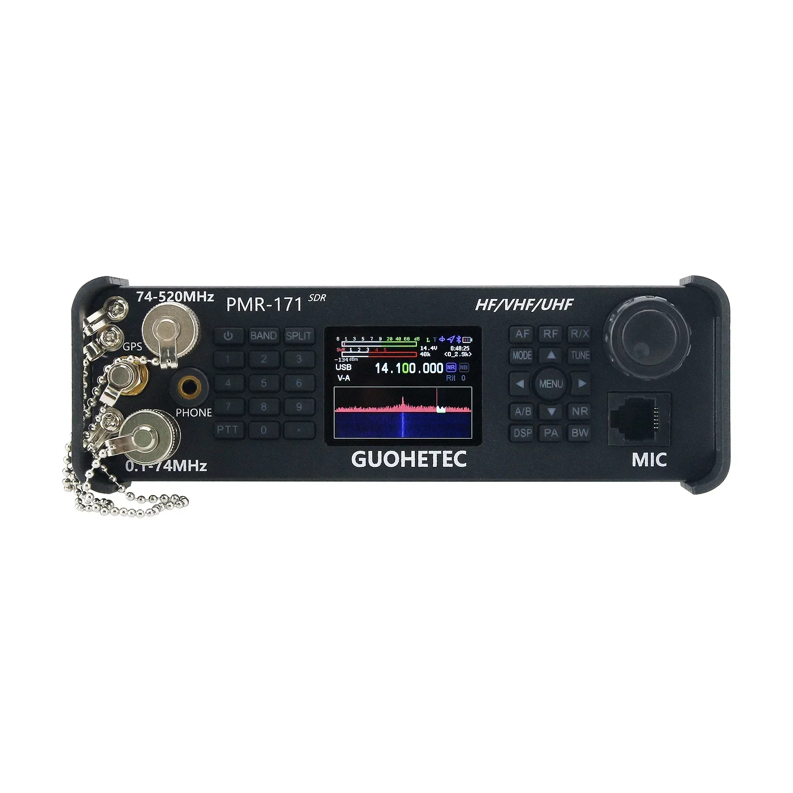 !HAMGEEK PMR-171 100KHz-2GHz 20W Taktischer Radio-SDR-Transceiver VHF UHF + GPS-Kompass und DMR-Module