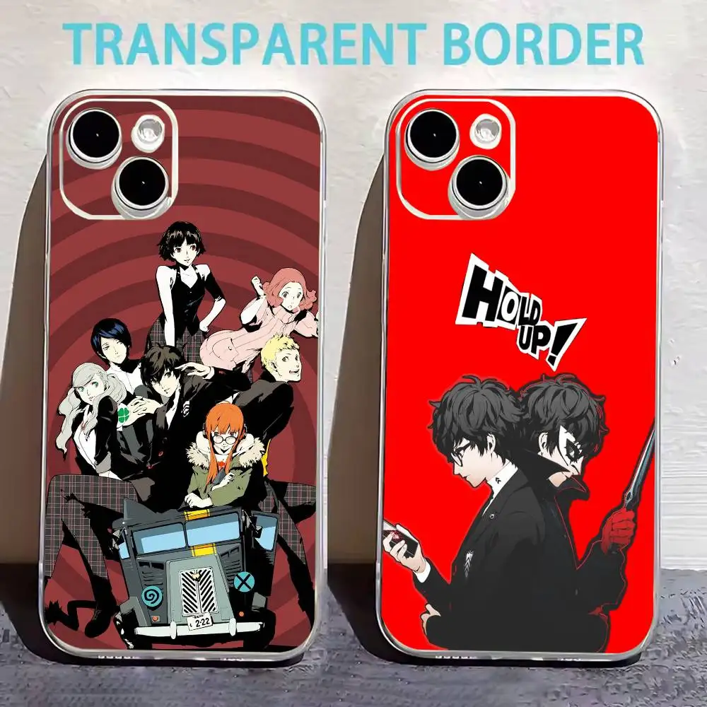 

Game P-Persona 5 Phone Case For iPhone17,16,15,14,13,12,11 Plus,Pro Max Soft Transparent Cover