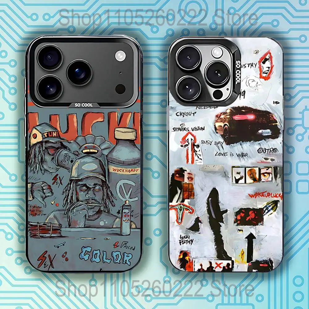 

L-Lucki Rapper Gemini Phone Case For iPhone 17,16,15,14,13,12,11,Pro,Max,Plus,E,Air,Mini Anti Fall Black Bumper