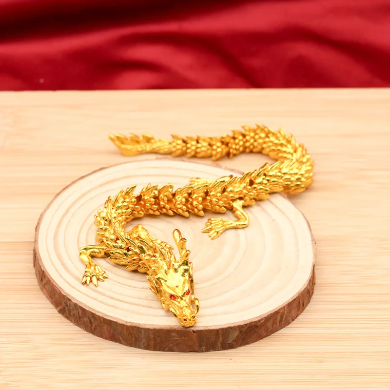 Wholesale Two Pieces Price Hot Sale Large Golden Dragon Movable Dragon Vertical Body Zodiac Dragon Dragon Year Lucky Creative De