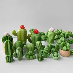 27 stili piante succulente stampo per candele in Silicone strumenti per decorare eucalipto cera 3D fai da te gesso fatto a mano Cactus aromaterapia sapone