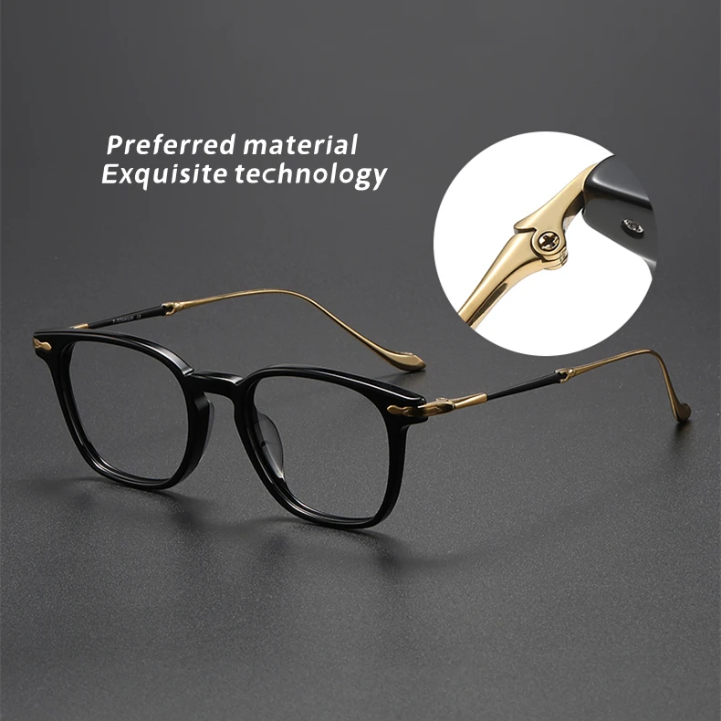 Matsuda Same Design M2052 Japanese Retro Style Handmade Glasses frame for Men Optical  eyeglasses Titanium and celluloid