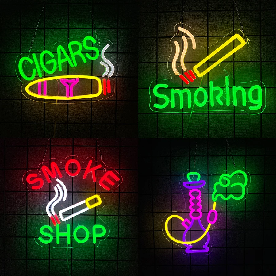 

Светодиодные неоновые вывески серии Tobacco, значки для бутылок табака, питание от USB, используемые для художественного оформления комнат, клубов, игровых комнат и баров.