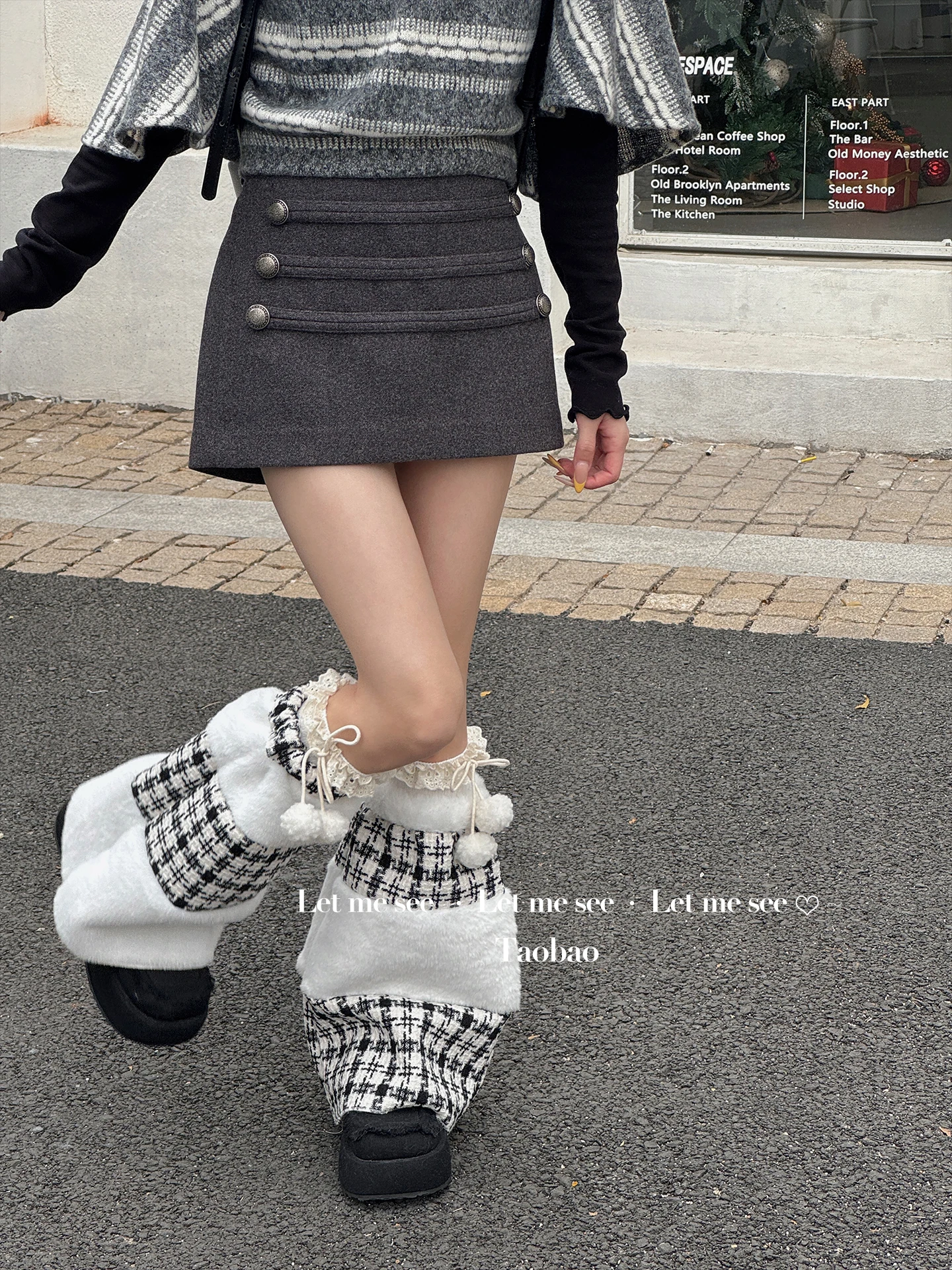 Otoño Invierno cálido estilo japonés Original Lolita JK uniforme calcetines versátil Retro dulce chica adelgazante calentadores de piernas