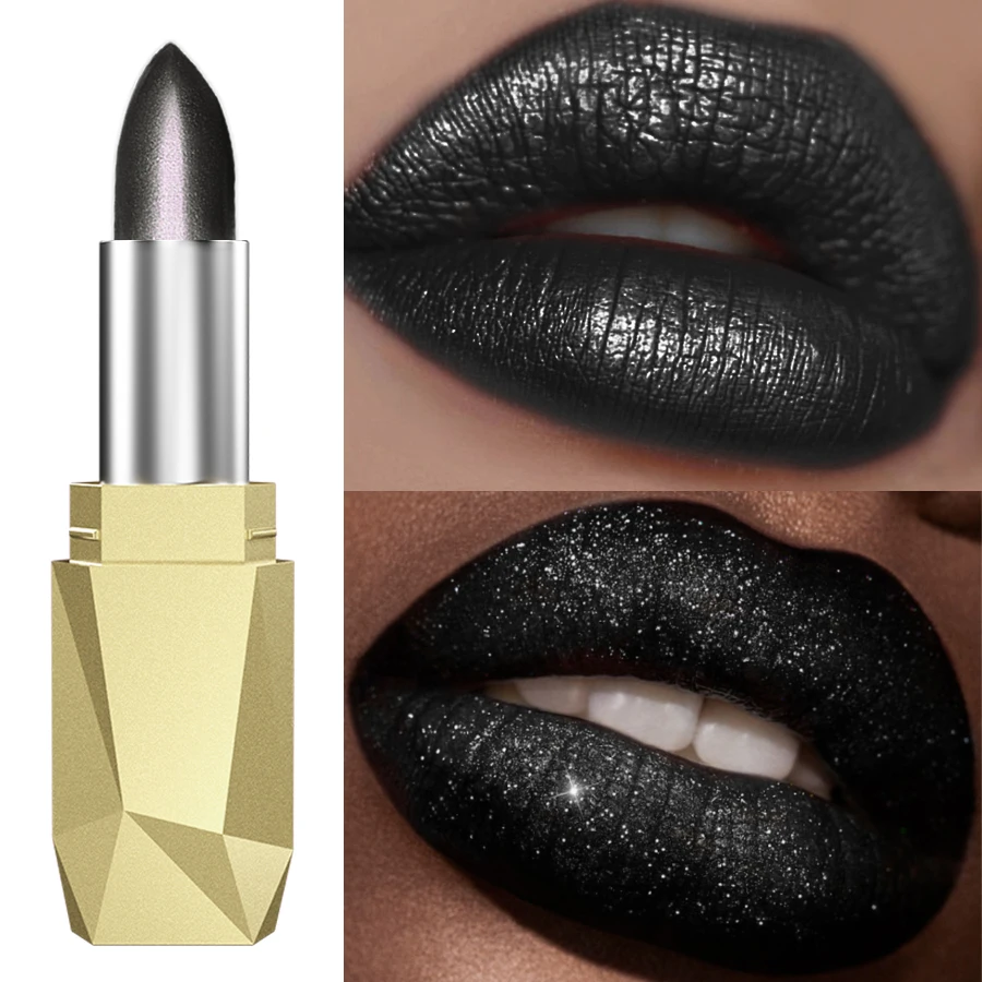 1PC グリッターメタリック口紅仕上げ保湿 19 色赤ピンクスパークリング高着色リップティント唇メイクアップギフト cosmet
