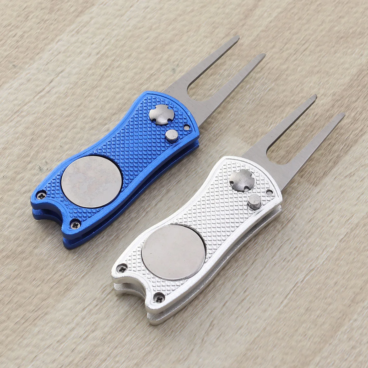 أداة إصلاح Divot قابلة للطي من الفولاذ المقاوم للصدأ، ملحقات جولف، أزرق خفيف الوزن، محمول، متين، سهل الإمساك، تصميم خاص #5