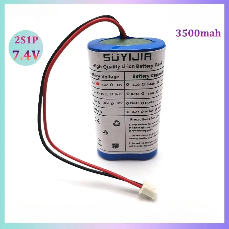 18650 Rechargeable Lithium Battery Pack 2S1P 7.4V3500mah with BMS Suitable Amplifier Speaker Bluetooth Remote Control Toy Camera