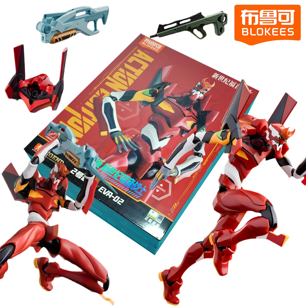 

New Blokees Genuine Neon Genesis Evangelion EVA-02 Action Figures Assembled Model Table Ornaments Birthday Gifts for Boys Girls