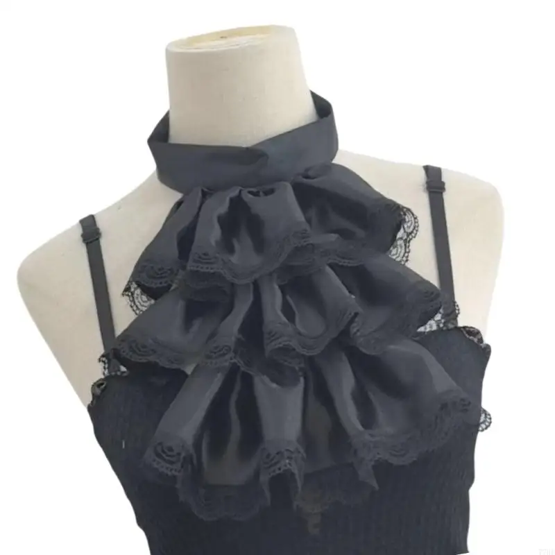 77HE على إكسسوارات الرقبة ذات الياقة المكشكشة من الدانتيل من أجل تصميم رسمي ناعم ومريح #4