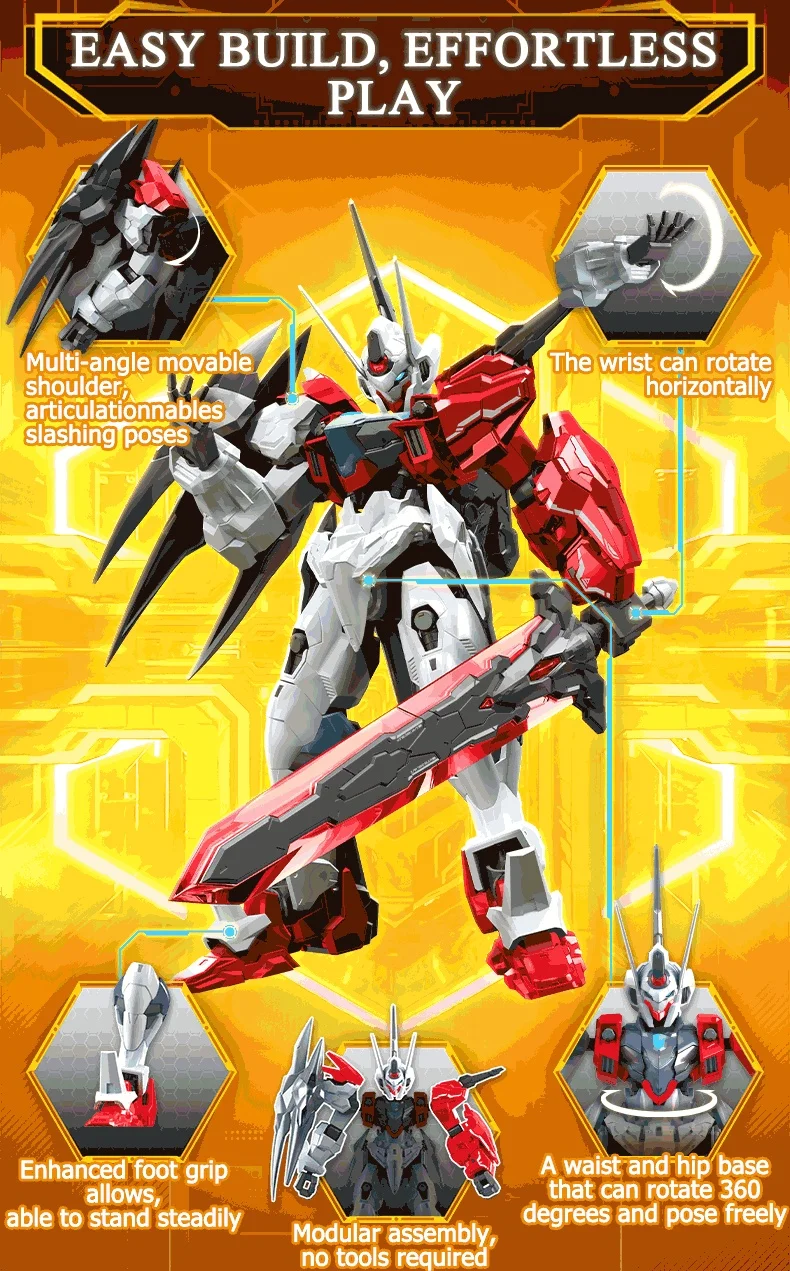 SEMBO Hemoxian Beweglicher Mecha-Bausatz, MOC-Actionfigur, Robotermodell, Bausteine, Blindbox-Spielzeug, Weihnachtsgeschenke – Detail 12