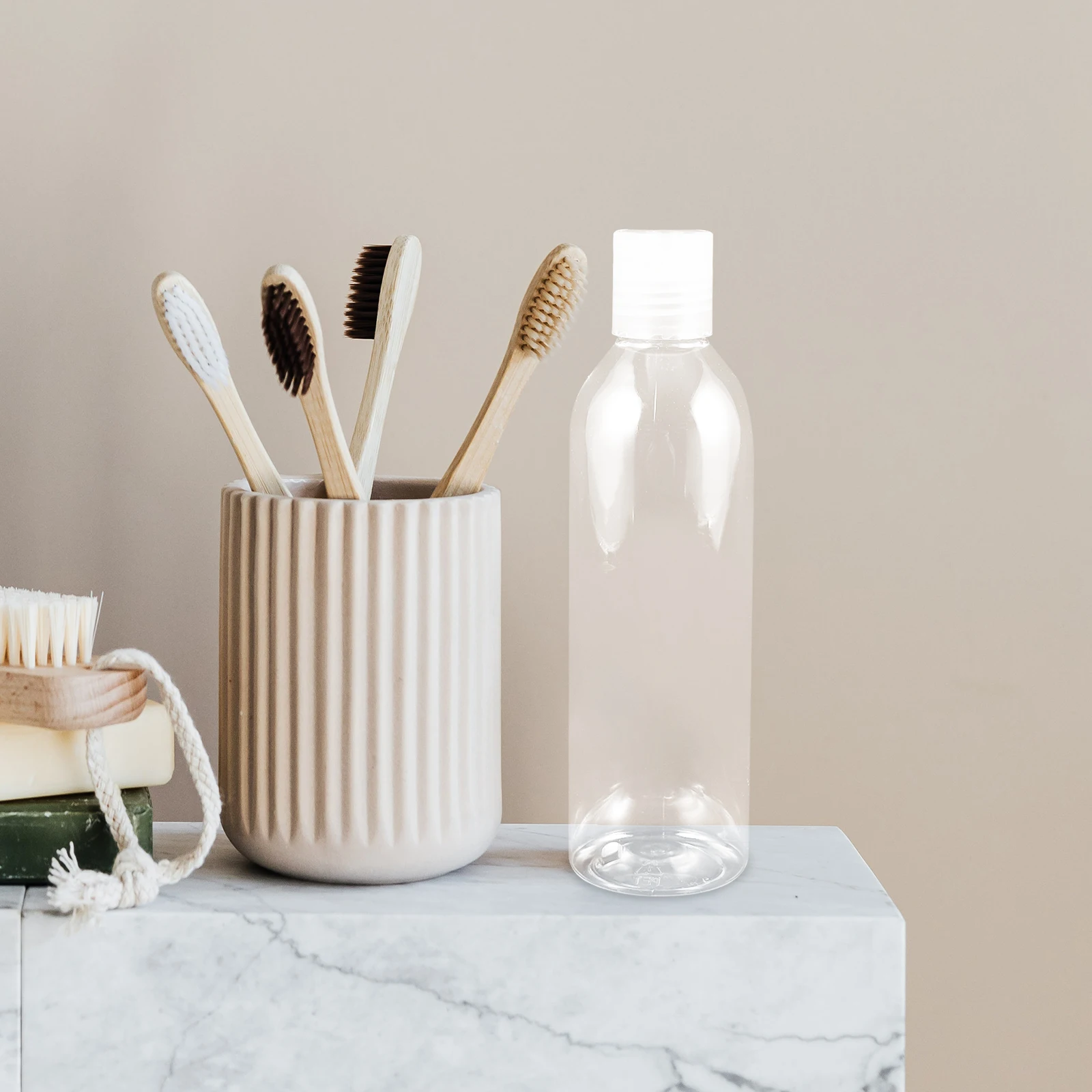 

6pcs 250Ml Portable Travel Bottles Refillable Empty Bottles For Shampoo Lotion Container Leakproof Odorless Transparent