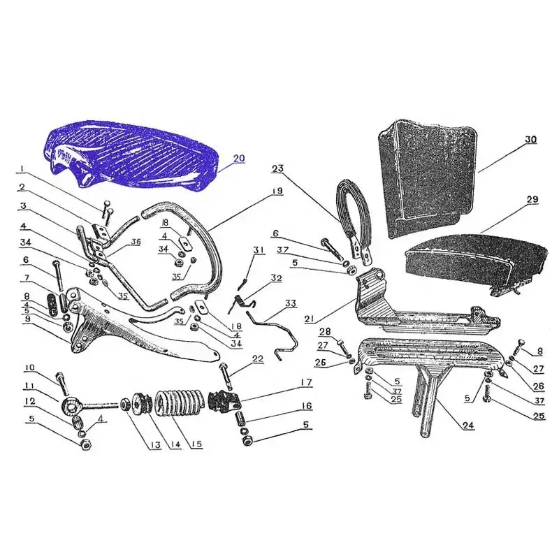 ZSDTRP Ural CJ-K750 retro motorcycle front or rear seat rubber cover old stock used at Ural M72 case For BMW R50 R1 R12 R 71