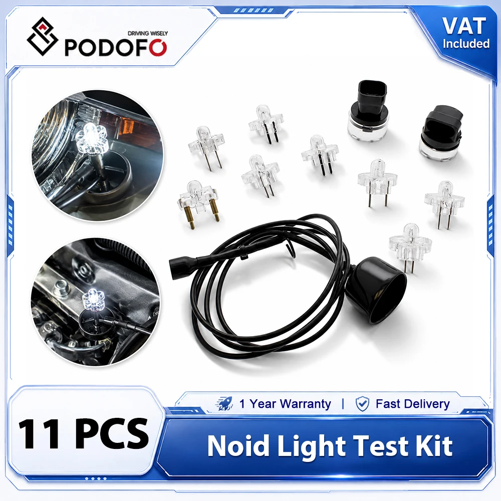 Kit de test d'injecteurs de carburant Podofo 8 pièces avec testeur de circuit de signal ECU et testeur de soupape IAC pour GM Ford Bosch avec indicateurs LED – Outil de diagnostic pour réparation automobile