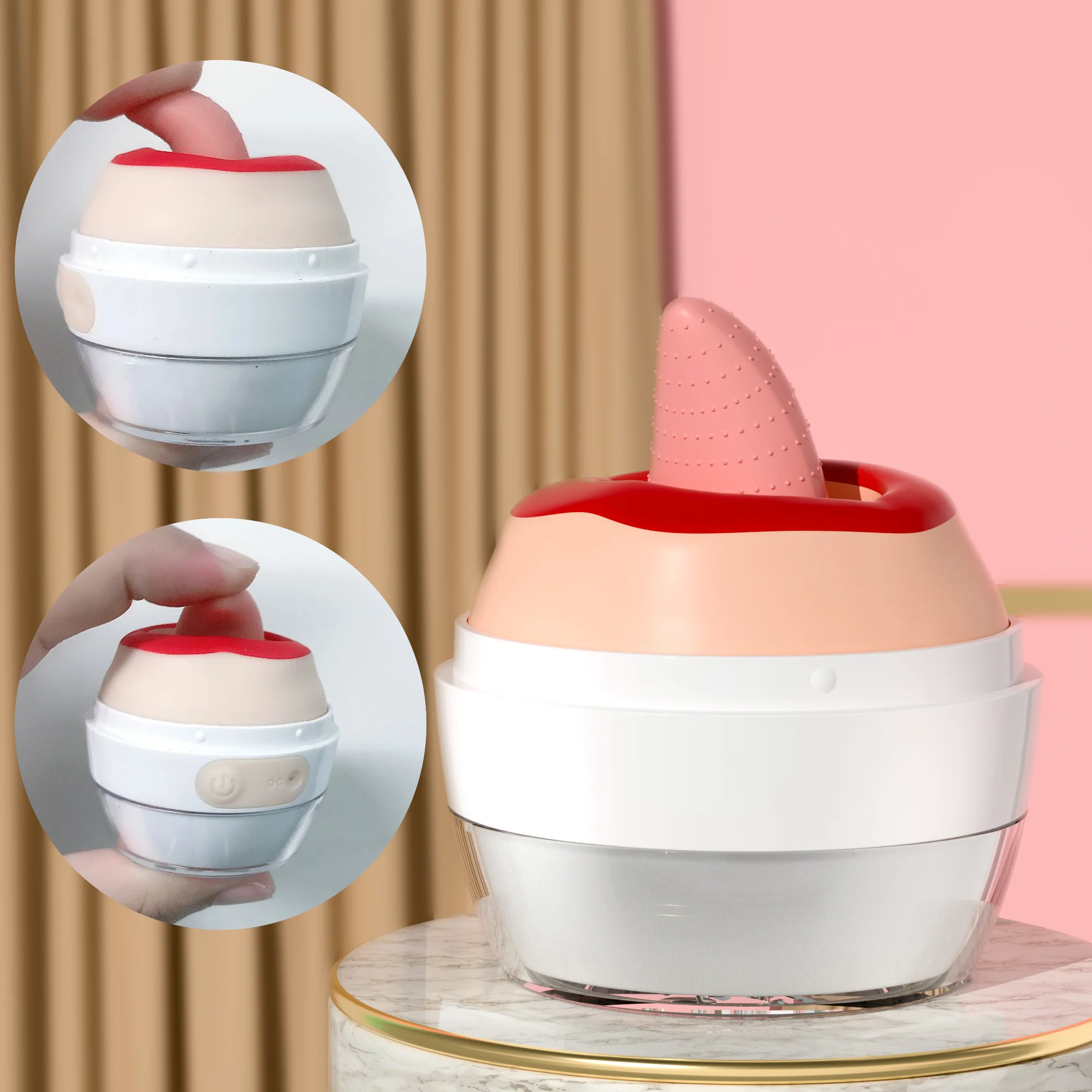 هزاز متأرجح قوي للنساء ، محفز الحلمة البظر ، لعق اللسان ، 10 أوضاع تهتز ، سلع للبالغين ، ألعاب جنسية