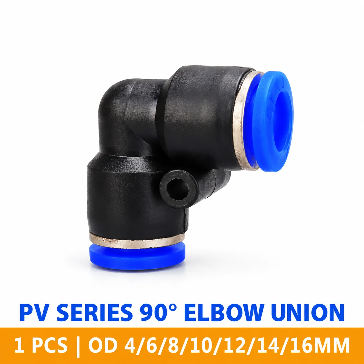 1PCS PV4 PV6 PV8 PV10 PV12 PV14 PV16 90 Degree Pneumatic Push to Connect Elbow Union for 4 6 8 10 12 14 16mm OD Air Tube