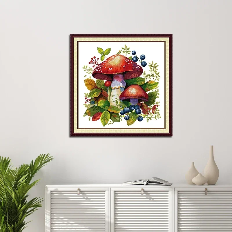 Joy Sunday-Kit de punto de cruz con diseño HD de espárragos, Aida 16CT, 14CT, 11CT, lienzo impreso contado, Kit de bordado DIY con un regalo nuevo