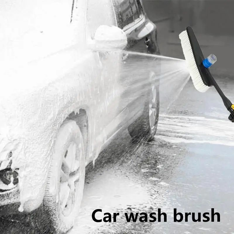 RV Cleaning Brush Adjustable Handle Car Water Cleaning Soft Brushes With Hose Attachment Car Scrubber Brush With