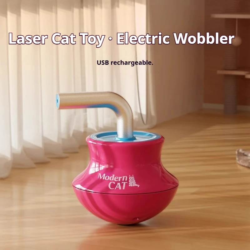 360 °   Rotierendes Unregelmäßiges Laser-Katzenspielzeug, Tumbler-Design, USB-Aufladbares Elektrisches Interaktives Katzenspielzeug
