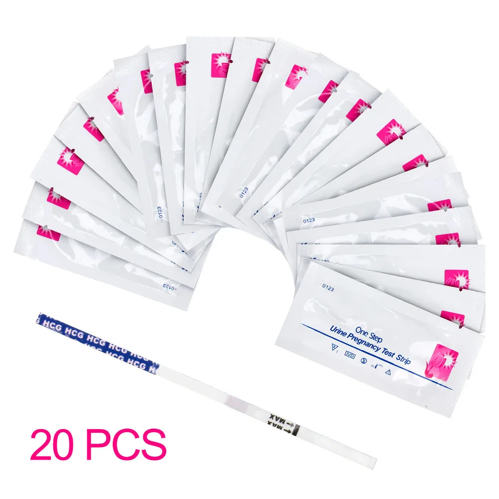 20Pcs Early Pregnancy Test Strips for Women 99% Accuracy HCG Testing Kits Urine Measuring Expecting a baby