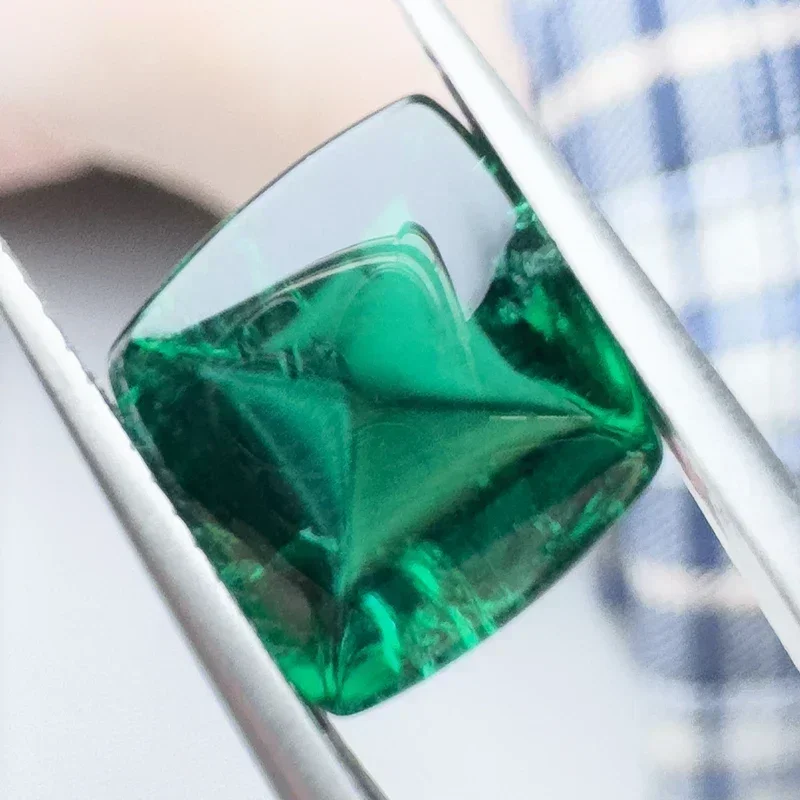 

Lab Grown Zambian Emeralds Hydrothermal Cushion Cut Smooth Surface with Cracks Inclusions Inside Selectable AGL Certificate