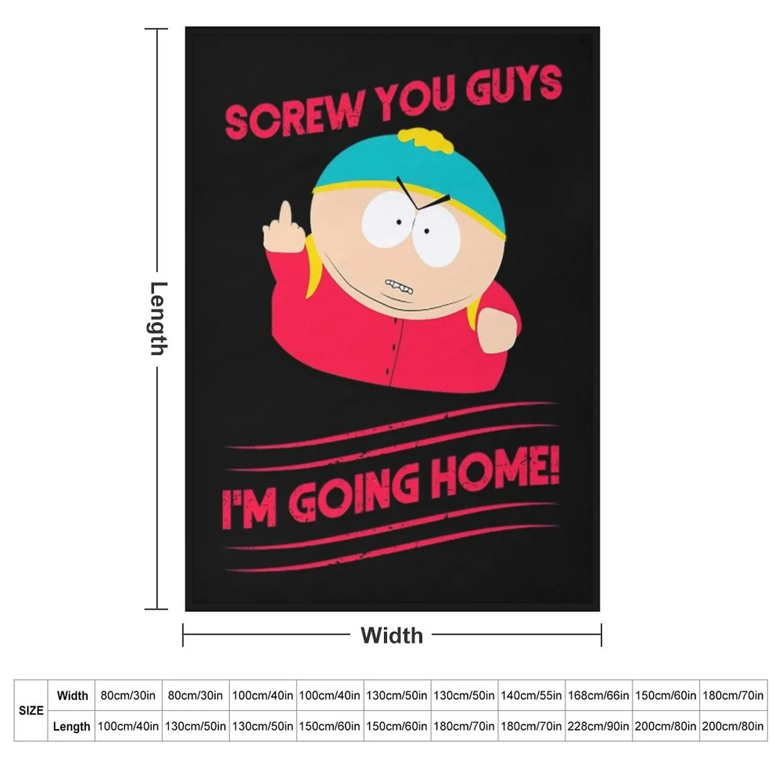 Cartman Screw you guys Throw Blanket halloween Sofa Soft Big Thermal Large Luxury Designer Blankets