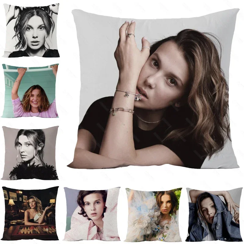 Pillow Cover Customize Millie Bobby Brown Pillowcase Modern Home Decorative Pillow Case 45X45cm