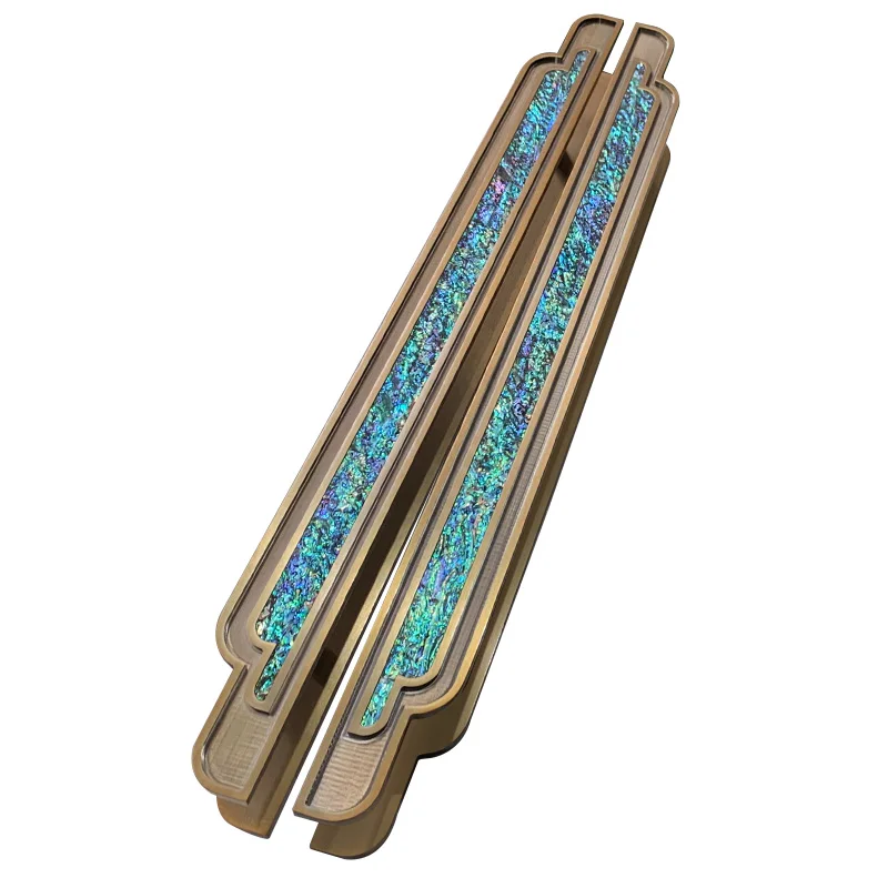 

Push-pull handle Abalone shell Antique copper and jade marble handle