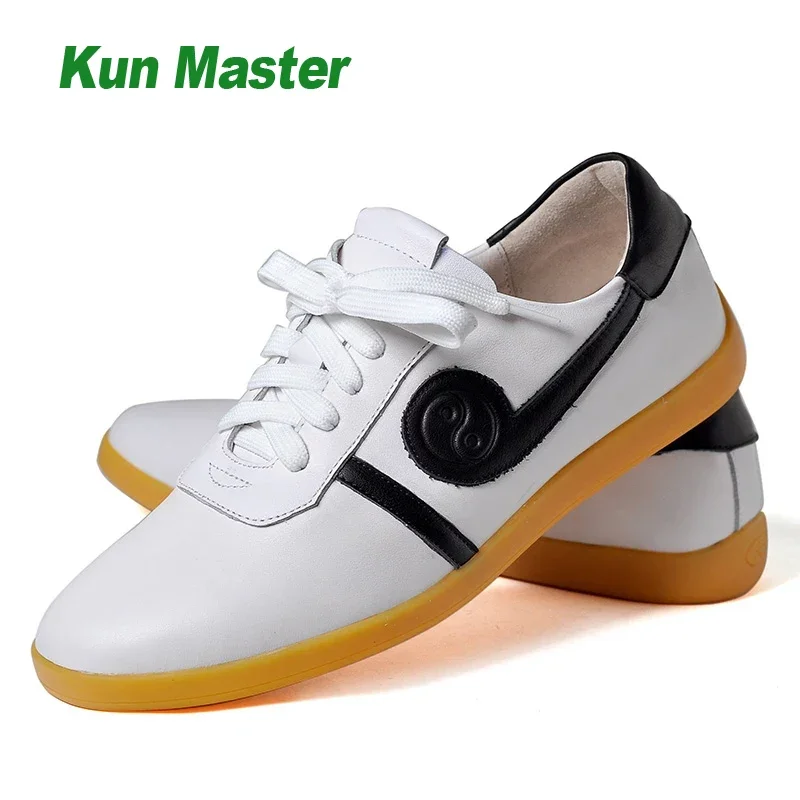 Echt Leer Kung Fu Tai Chi Schoenen Martial Art Schoenen Sport Sneakers Koeienhuid Koeienhuid Pees Bottom Mannen Vrouwen Leisure 2022