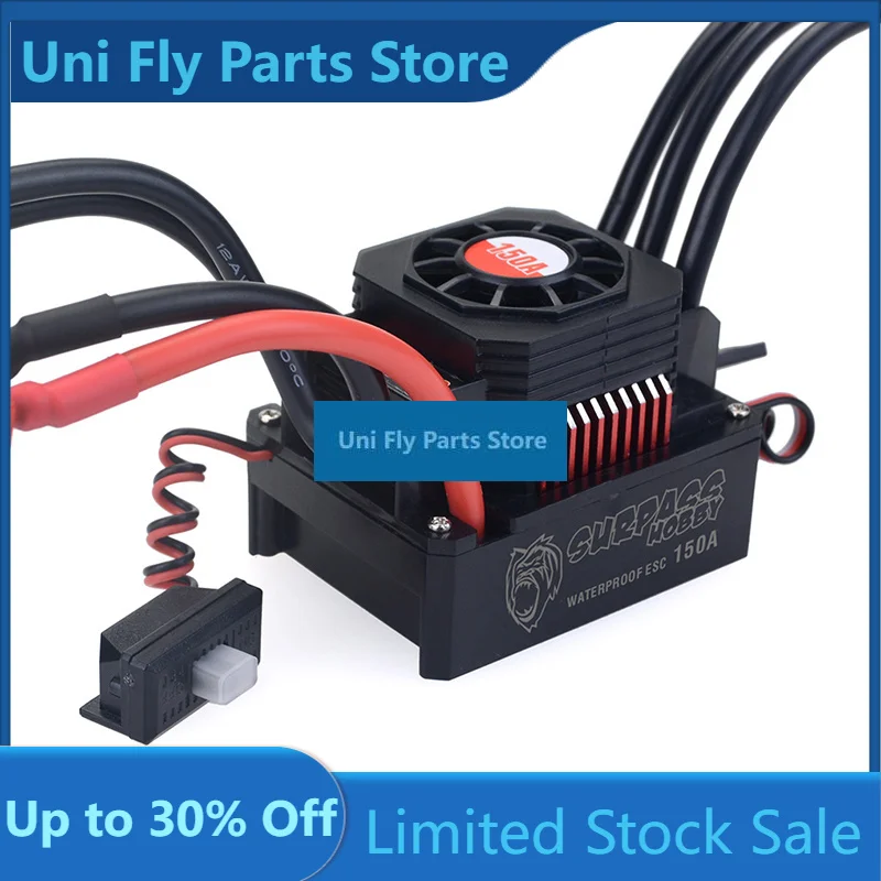 UniFlySURPASS HOBBY KK 150A ESC Waterproof Electric Speed Controller For 1/8 RC Car Power System 4076 4068 Brushless Motor
