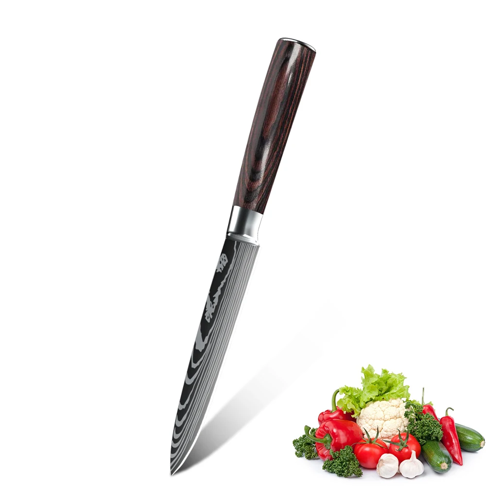 Utility Knife 7CR17 Stainless Steel Kitchen Knives 5 inch High quality Super Cook Knife Pretty Peeling Sharp Chef Tools