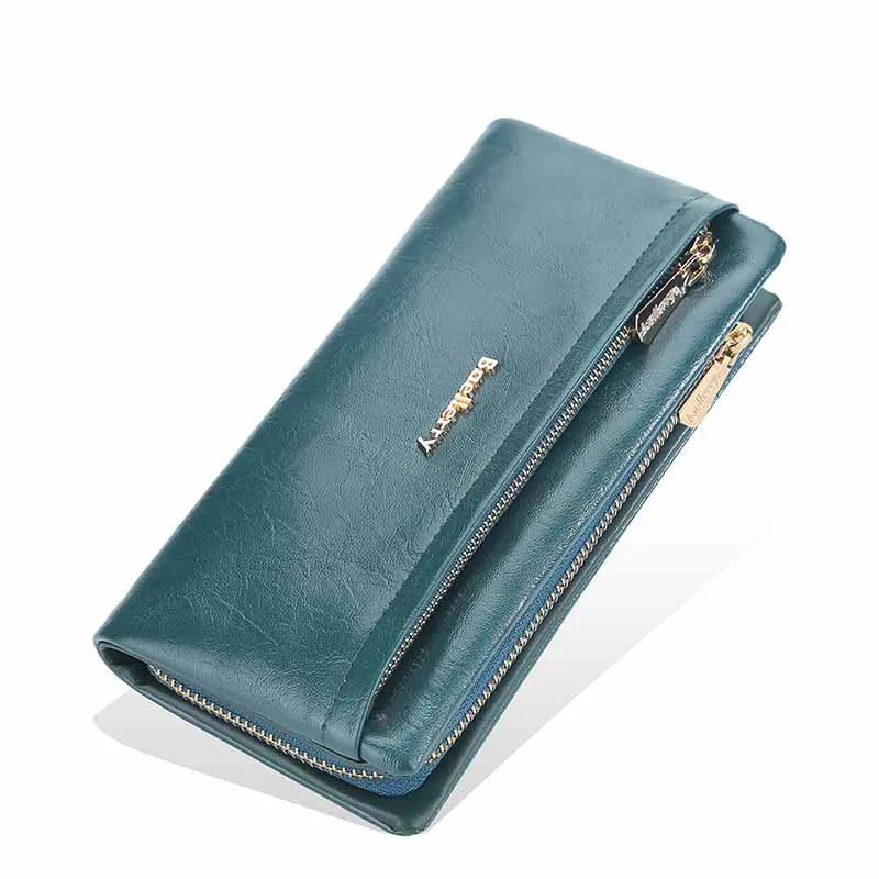 

Long Women Wallet Female Coin Purses Card Holder Wallets Double Zipper Pu Leather Phone Clutch Luxury Money Bag Multi-functional