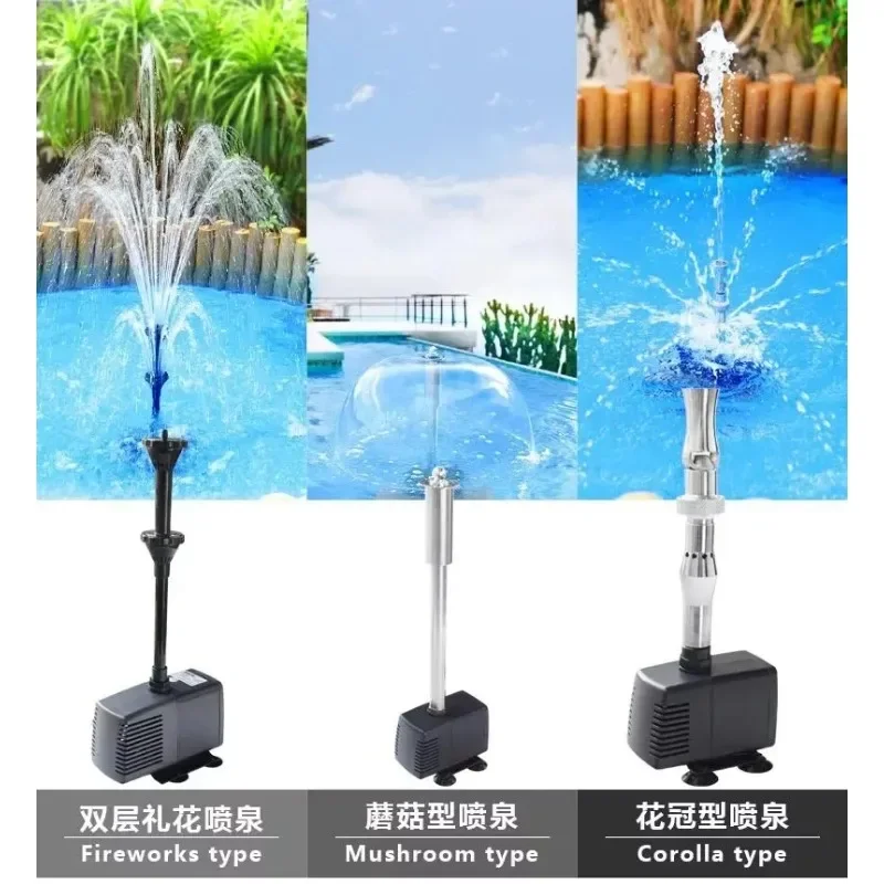 Double layer shower nozzle,with LED lights,pool landscape submersible pump large flow,Atomized mushroom fountain nozzle