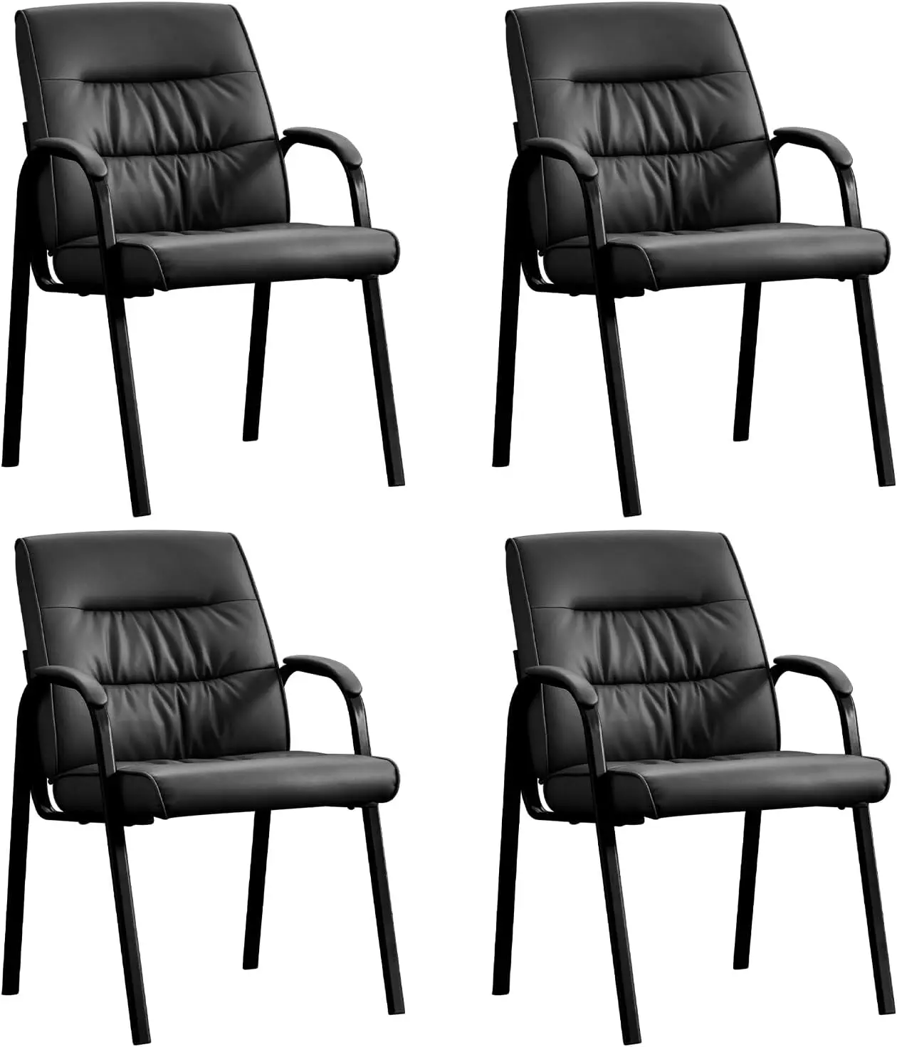 Office Guest Reception Chair Set Of 4, Conference Room Chairs Waiting Room Chairs 4 Pack, Modern Leather Office Desk Chair No