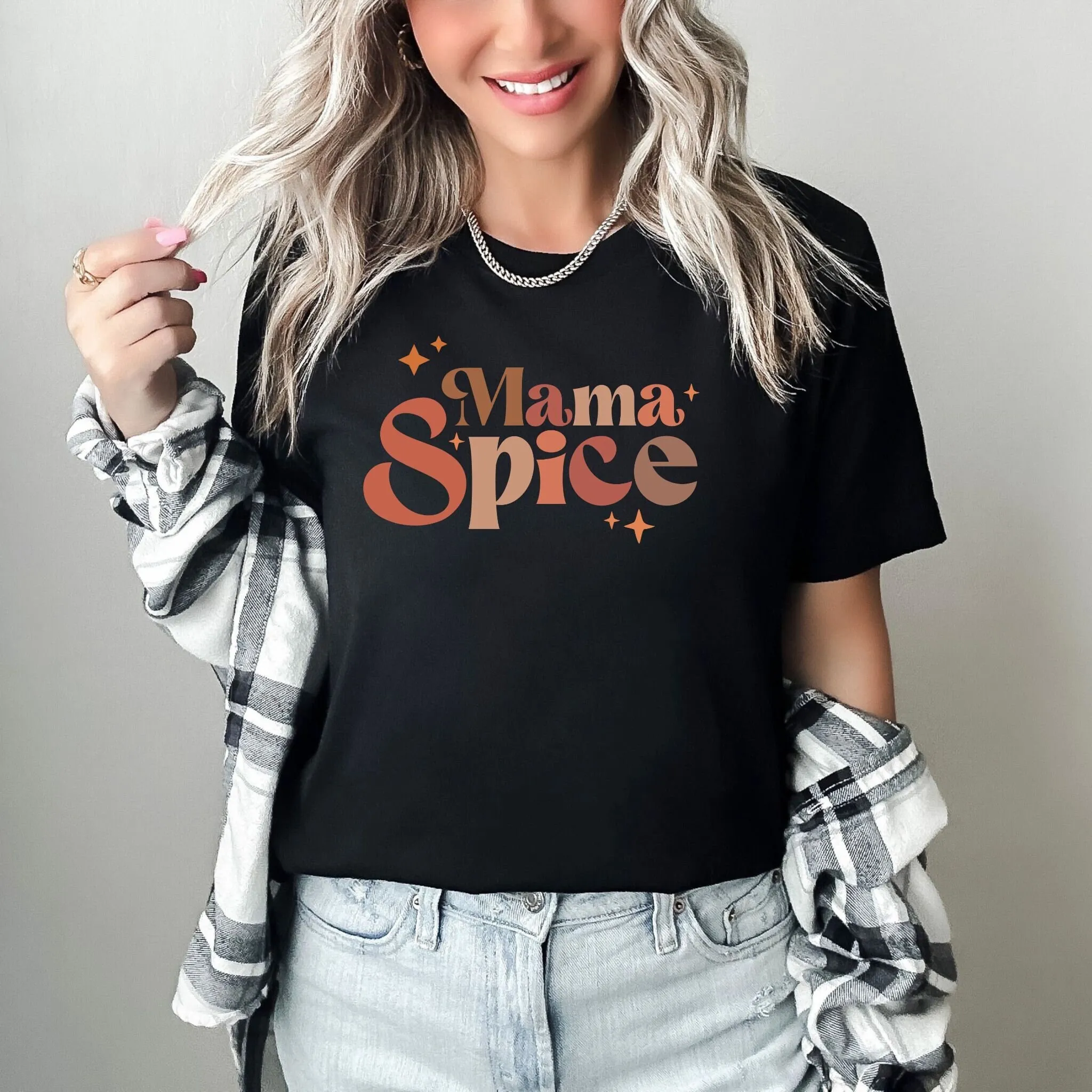 Cute Mama Fall T Shirt For Her Halloween Mom Mother Autumn Season And Me Harvest