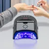 전문가용 충전식 네일 드라이어, 72W 24 비드 UV LED 젤 네일 램프, 선풍기 탈착식 바닥 3 타이머 스마트 센서 포함 1