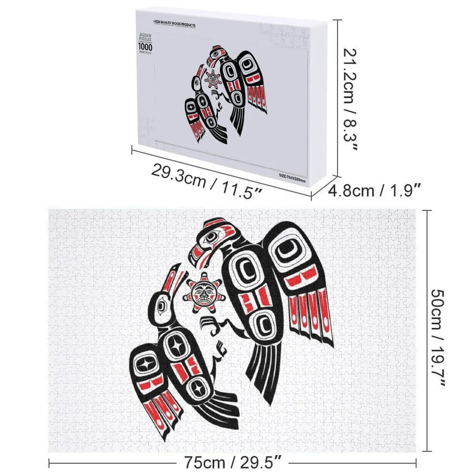 Haida Eagle batailles corbeau pour la lumière Puzzle Iq cadeaux personnalisés Puzzle