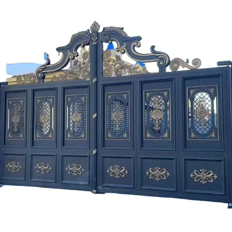 

Customized Flat Opening Electric Gate Waterproof Anti-corrosion Garden Fence Aluminum Alloy European Gate