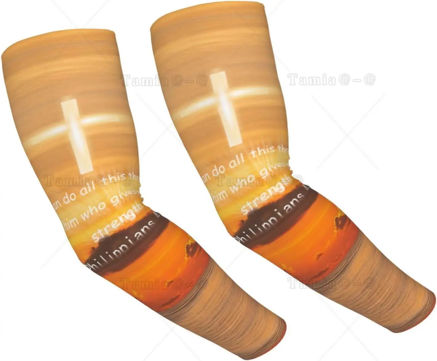 Jesus Bible Shooter Sleeves for Christian Sun Cross Cooling Arm Sleeves Bible Arm Cover