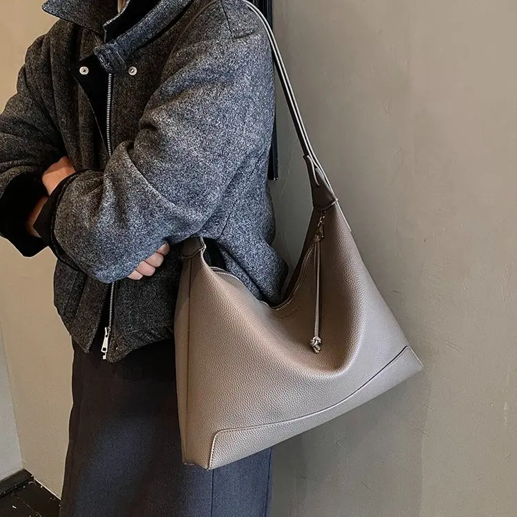 

2025 New Minimalist Underarm Shoulder Bag for Women, Genuine Leather Multi-way Crossbody Tote, Vintage Chic Large Capacity Purse