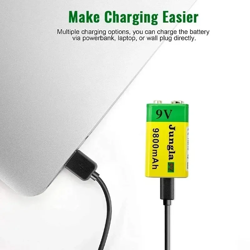2026 9V 9800mAh li-ion Rechargeable battery Micro USB Batteries 9 v lithium for Multimeter Microphone Toy Remote Control KTV use
