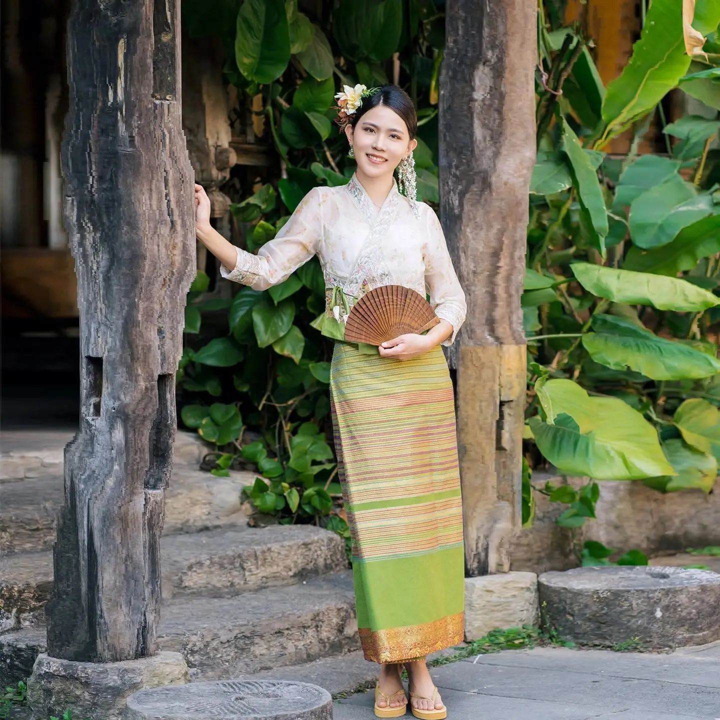 Thailandia Myanmar donna Dai abbigliamento danza etnica spettacolo costume Dai abbigliamento tradizionale estate Dai outfit
