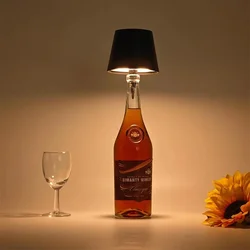 Lámpara de mesa inalámbrica para botellas, luz nocturna con Control táctil de 3 colores y atenuación continua, adecuada para Bar, botellas de vino, luces de escritorio