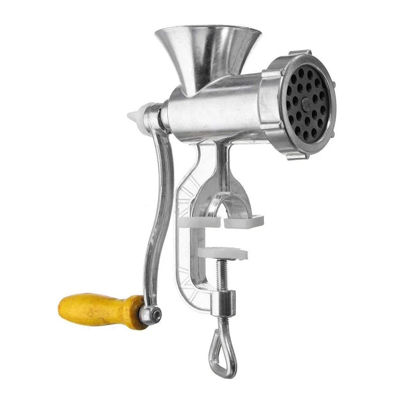 Kitchen Aluminium Alloy Hand Crank Meat Mincer Multi-Functional Vegetable Grinding Machine with Tabletop Clamp