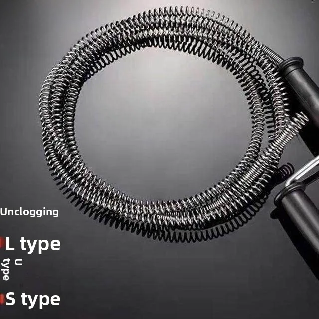 

Spring Loaded Kitchen And Bathroom Drain Unblocker New Model Toilet Pipe Cleaning Tool Home Use Manual Toilet Spring Unblocker