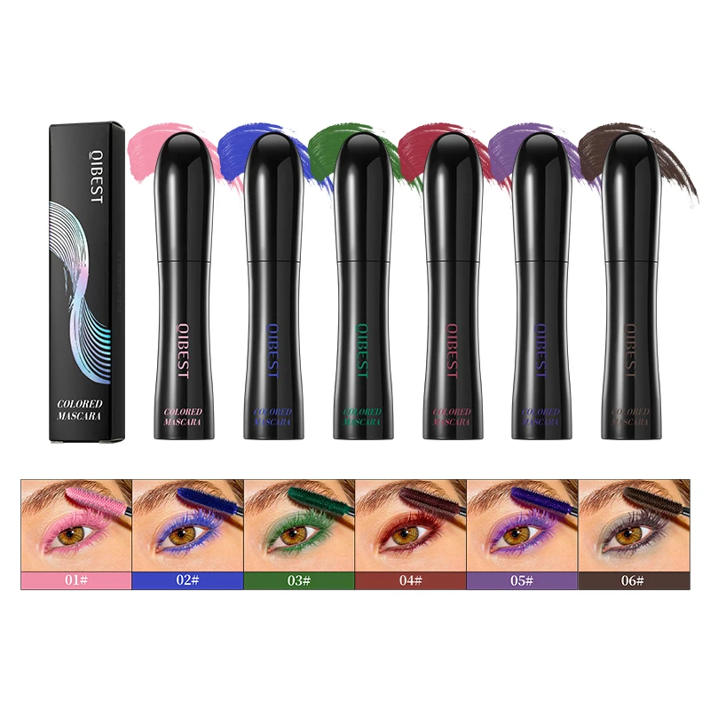 1 Stück farbige Wimperntusche, erfrischend, nicht fettig, nicht verschmierend, nicht zusammenklebend, glatt, leicht aufzutragen und für natürliche Locken geeignet