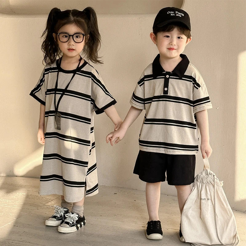 

Children's Summer Outfit for Boys2026New stylish casual summer outfits for babies, fashionable dresses for girls, sister and bro