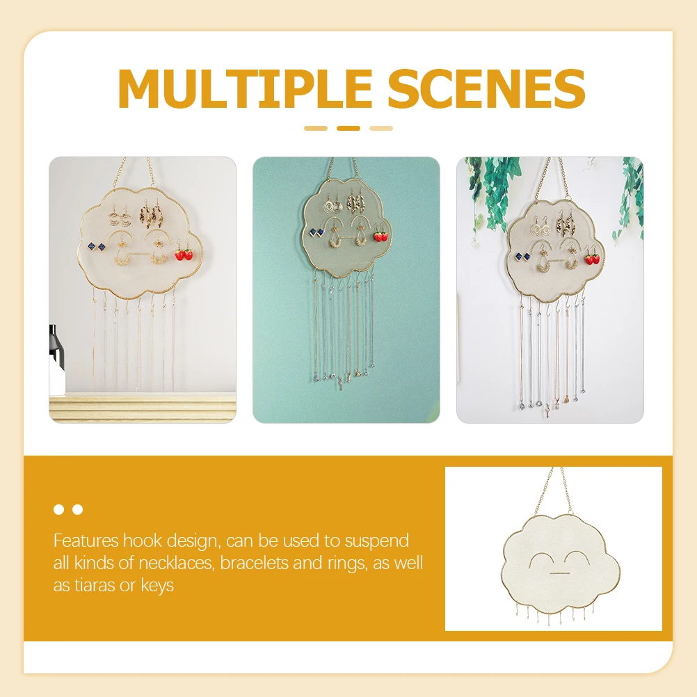 

Cloud Shape Metal Earring Holder Wall Jewelry ganizer Durable Storage Rack For Necklaces Bracelets Rings Display St